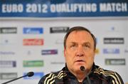 5 September 2011; Russia manager Dick Advocaat during a press conference ahead of their EURO 2012 Championship Qualifier against the Republic of Ireland on Tuesday. Russia Squad Press Conference, Luzhniki Stadium, Moscow, Russia. Picture credit: David Maher / SPORTSFILE