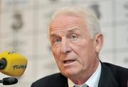 7 September 2011; Republic of Ireland manager Giovanni Trapattoni speaking during a squad press conference, Clarion Hotel, Dublin Airport, Dublin. Picture credit: Brian Lawless / SPORTSFILE