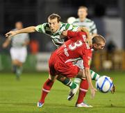 9 September 2011; Karl Sheppard, Shamrock Rovers, in action against Iarflaith Davoren, Sligo Rovers. Airtricity League Premier Division, Shamrock Rovers v Sligo Rovers, Tallaght Stadium, Tallaght, Co. Dublin. Picture credit: David Maher / SPORTSFILE