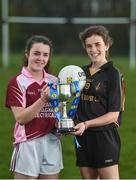 28 March 2017; The Lidl All Ireland Post Primary School’s Finals take place this weekend. The Lidl Junior A Final takes place in Birr on Friday at 1:00pm when John the Baptist from Limerick face Loreto of Cavan. The Lidl Junior B sees St. Angela’s (Waterford) meet Mercy Ballymahon (Longford) in Clane at 3pm on Sunday and the C Final will take place on Friday when St. Columba’s Glenties play Coláiste Baile Chláir (Galway). In attendance during the Lidl Post Primary Schools Junior Finals Media Day are Lauren McVeety, left, from Loreto Cavan and Anna Rose Kennedy, from John the Baptist School at Clonlife College, in Dublin. Photo by Eóin Noonan/Sportsfile