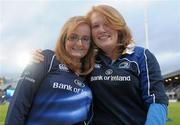 9 September 2011; Leinster supporters Lisa de Lacey, left, from Dundrum, Co. Dublin, and Gwen Duffy, from Sandymount, Co. Dublin, at the game. Celtic League, Leinster v Dragons, RDS, Ballsbridge, Dublin. Photo by Sportsfile