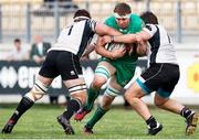 1 April 2017; James Cannon of Connacht  in action against Derick Minnie, left, and Andrea De Marchi of Zebre during the Guinness PRO12 Round 3 Refixture match between Zebre and Connacht at the Stadio Sergio Lanfranchi in Parma, Italy. Photo by Roberto Bregani/Sportsfile