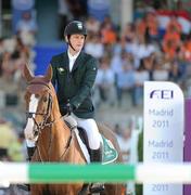 16 September 2011; Billy Twomey, from Monkstown, Co. Cork, and Tinks's Serenade while competing in the third day's event at the FEI European Jumping Championships, Club de Campo Villa, Madrid, Spain. Picture credit: Ray McManus / SPORTSFILE