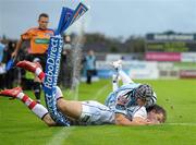 16 September 2011; Craig Gilroy, Ulster, is tackled by Cardiff Blues. Celtic League, Ulster v Cardiff Blues, Ravenhill Park, Belfast, Co. Antrim. Photo by Sportsfile