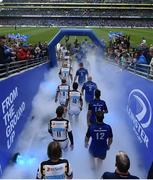 1 April 2017; Both teams enter the pitch ahead of the European Rugby Champions Cup Quarter-Final match between Leinster and Wasps at Aviva Stadium in Dublin. Photo by Ramsey Cardy/Sportsfile