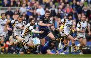 1 April 2017; Jonathan Sexton of Leinster is tackled by Elliot Daly of Wasps during the European Rugby Champions Cup Quarter-Final match between Leinster and Wasps at Aviva Stadium in Dublin. Photo by Ramsey Cardy/Sportsfile