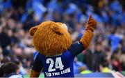 1 April 2017; Leo The Lion during the European Rugby Champions Cup Quarter-Final match between Leinster and Wasps at Aviva Stadium in Dublin. Photo by Ramsey Cardy/Sportsfile