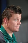 17 September 2011; Ireland captain Brian O'Driscoll with stitches in his head at the post-match press conference. 2011 Rugby World Cup, Pool C, Australia v Ireland, Eden Park, Auckland, New Zealand. Picture credit: Brendan Moran / SPORTSFILE