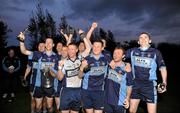 17 September 2011; Members of the winning host club, St Jude’s, celebrate after winning the cup. Bord Gáis Energy St Jude’s All-Ireland Junior Football 7s Tournament, St. Jude’s GAA Club, Templogue, Dublin. Picture credit: Ray McManus / SPORTSFILE