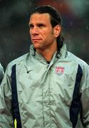 17 April 2002; Jeff Agoos of USA prior to the International Friendly match between Republic of Ireland and USA at Lansdowne Road in Dublin. Photo by Damien Eagers/Sportsfile