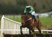 25 April 2002; Limestone Lad, with Paul Carberry up, jumps the last on his way to winning the Kevin McManus Bookmakers Champion Stayers Hurdle at Punchestown Racecourse in Naas, Kildare. Photo by Aoife Rice/Sportsfile