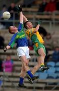 28 April 2002; Gary Sheehan of Kerry in action against Ronan MacNiallais of Donegal during the All Ireland Intercounty Vocational Schools Football Final match between Donegal and Kerry at St Tiernach's Park in Clones, Monaghan. Photo by Damien Eagers/Sportsfile