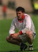 28 April 2002; Eddie Reilly of Cavan dejected after the Allianz National Football League Division 1 Final match between Tyrone and Cavan at St Tiernach's Park in Clones, Monaghan. Photo by Damien Eagers/Sportsfile