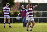 2 April 2017; Tullow captain Aho Bloomfield celebrates at the final whistle of the Bank of Ireland Provincial Towns Cup Semi-Final game between Ashbourne and Tullow at Edenderry RFC in Carbury, Co. Kildare. Photo by Ramsey Cardy/Sportsfile