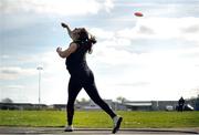 2 April 2017; Kayleigh Cronin of Farranfore Maine Valley AC, Co Kerry, competing in Women's 1kg Discus during the Irish Life Health National Spring Throws Competition at the AIT International Arena in Athlone, Co Westmeath. Photo by Sam Barnes/Sportsfile