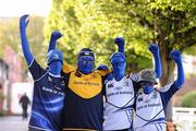 17 September 2011; Leinster supporters, from left, Colin Burke, Ben Houlihan, Jamie Houlihan and Cormac Kinsella, from Blanchardstown, Dublin, on their way to the game. Celtic League, Leinster v Glasgow Warriors, RDS, Ballsbridge, Dublin. Picture credit: Stephen McCarthy / SPORTSFILE