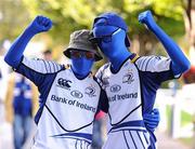 17 September 2011; Leinster supporters Jamie Houlihan, left, and Cormac Kinsella, from Blanchardstown, Dublin, on their way to the game. Celtic League, Leinster v Glasgow Warriors, RDS, Ballsbridge, Dublin. Picture credit: Stephen McCarthy / SPORTSFILE
