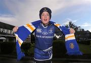 17 September 2011; Leinster supporter Andrew Irwin, age 12, from Blessington, Co. Wicklow, on his way to the game. Celtic League, Leinster v Glasgow Warriors, RDS, Ballsbridge, Dublin. Picture credit: Stephen McCarthy / SPORTSFILE