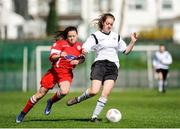 2 April 2017; Emily Whelan of Shelbourne LFC in action against Kerrianne Murphy of Enniskerry FC during the FAI Women’s U16 Cup Final match between Shelbourne LFC and Enniskerry FC at Home Farm FC in Whitehall, Dublin. Photo by Stephen McMahon/Sportsfile