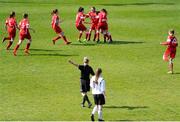 2 April 2017; Shelbourne LFC gather to celebrate their second goal during the FAI Women’s U16 Cup Final match between Shelbourne LFC and Enniskerry FC at Home Farm FC in Whitehall, Dublin. Photo by Stephen McMahon/Sportsfile