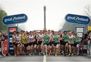 9 April 2017; A general view of the Elite Men's start of the Great Ireland Run at Phoenix Park, in Dublin. Photo by Seb Daly/Sportsfile