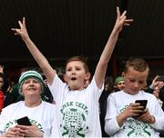 9 April 2017; Boyle Celtic supporter Adam McDermott, age 9, from Boyle, Co.Roscommon during the FAI Junior Cup Semi Final match in association with Aviva and Umbro between Boyle Celtic and Evergreen FC at The Showgrounds, in Sligo. Photo by David Maher/Sportsfile