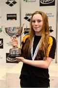 9 April 2017; Shannon Russell of Lurgan Swim Club, Co. Armagh, after winning the Women's 200m Individual Medley Final during the 2017 Irish Open Swimming Championships at the National Aquatic Centre in Dublin. Photo by Seb Daly/Sportsfile