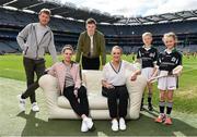 10 April 2017; In attendance at the launch of the Littlewoods Ireland GAA Go Games Provincial Days in Croke Park are, from left, Kerry footballer Donnchadh Walsh, Dublin ladies footballer Noelle Healy, Waterford hurler Austin Gleeson, Kildare camogie player Siobhan Hurley, Conor Curran and Katie Morely. At the event Littlewoods Ireland were joined by their ambassador and Waterford hurler Austin Gleeson, Dublin Ladies footballer Noelle Healy, Kildare camogie player Siobhan Hurley and Kerry footballer Donnchadh Walsh. The GAA Go Games Provincial Days is an initiative which will see 7,000 children take part in mini versions of hurling and football blitzes over the course of two weeks in April. As part of the sponsorship, a special Littlewoods Ireland Lounge was installed in Croke Park for the Go Games. Photo by Ramsey Cardy/Sportsfile