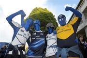 17 September 2011; Leinster supporters , from left, Jamie Holohan, Colin Burke, Cormac Kinsella and Ben Holohan, all from Blanchardstown, Co. Dublin, on their way to the game. Celtic League, Leinster v Glasgow Warriors, RDS, Ballsbridge, Dublin. Photo by Sportsfile