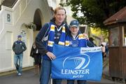 17 September 2011; Leinster supporters Harry and Aaron Mullen, right, from Killiney, Co. Dublin, on their way to the game. Celtic League, Leinster v Glasgow Warriors, RDS, Ballsbridge, Dublin. Photo by Sportsfile