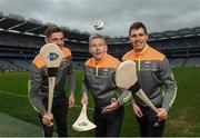 12 April 2017; Comedian, TV host and 1987 All-Ireland winner for Down, Patrick Kielty was joined by GAA All-Stars and Kellogg’s GAA Cúl Camps ambassadors Tipperary hurler Seamus Callanan of Tipperary, left, and Lee Keegan of Mayo at Croke Park today to launch Kellogg’s GAA Cúl Camps 2017. Kellogg’s is on a mission for the promotion of nutrition to fuel active play. Last year, 127,000 children took part in Ireland’s largest summer camps enjoying a week of fun, GAA coaching, nutrition education and a free kit. kelloggsculcamps.gaa.ie for information and registration. Photo by Stephen McCarthy/Sportsfile