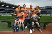 12 April 2017; Comedian, TV host and 1987 All-Ireland winner for Down, Patrick Kielty was joined by a host of GAA All-Stars at Croke Park today to launch Kellogg’s GAA Cúl Camps 2017. Kellogg’s is on a mission for the promotion of nutrition to fuel active play. Last year, 127,000 children took part in Ireland’s largest summer camps enjoying a week of fun, GAA coaching, nutrition education and a free kit. kelloggsculcamps.gaa.ie for information and registration. At the launch in Croke Park, Dublin, are Kellogg’s GAA Cúl Camps ambassadors, from left, Wexford camogie star Kate Kelly, Mayo footballer Lee Keegan, Comedian, TV host and 1987 All-Ireland winner for Down, Patrick Kielty, Tipperary hurler Seamus Callanan and Monaghan Ladies Footballer Caoimhe Mohan with Lilyanna Healy, age 9, Tom Healy, age 11, and Oliver Healy, age 8, all from Rathmines, Dublin. Photo by Stephen McCarthy/Sportsfile