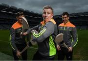 12 April 2017; Comedian, TV host and 1987 All-Ireland winner for Down, Patrick Kielty was joined by GAA All-Stars and Kellogg’s GAA Cúl Camps ambassadors Tipperary hurler Seamus Callanan of Tipperary, left, and Lee Keegan of Mayo at Croke Park today to launch Kellogg’s GAA Cúl Camps 2017. Kellogg’s is on a mission for the promotion of nutrition to fuel active play. Last year, 127,000 children took part in Ireland’s largest summer camps enjoying a week of fun, GAA coaching, nutrition education and a free kit. kelloggsculcamps.gaa.ie for information and registration. Photo by Stephen McCarthy/Sportsfile