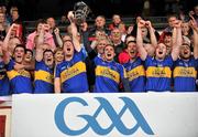 2 October 2011; Carraigtwohill joint captains Michael Fitzgerald, left, and Brian Lordan, right, lift the cup with team-mates after the game. Cork County Senior Hurling Championship Final, CIT v Carraigtwohill, Pairc Ui Chaoimh, Cork. Picture credit: Barry Cregg / SPORTSFILE