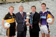 3 October 2011; Ard Stiurthoir of the GAA Paraic Duffy, left, and Billy Finn, Senior Manager, AIB Bank, with All-Ireland finalists Colm Cooper, Dr. Crokes, and Kevin Nolan, Kilmacud Crokes, who are aiming to make it back to Croke Park in their club colours. The players were at Faughs GAA Club, Dublin, for the launch of the 2011/2012 AIB GAA Club Championships. Picture credit: Pat Murphy / SPORTSFILE