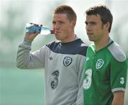 3 October 2011; Republic of Ireland's James McCarthy, left, and Seamus Coleman during squad training ahead of their EURO 2012 Championship Qualifier against Andorra on Friday. Republic of Ireland Squad Training, Gannon Park, Malahide, Dublin. Picture credit: David Maher / SPORTSFILE