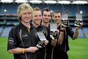 4 October 2011; Winners of the GAA GPA Player of the Month Awards sponsored by Opel, from left, May winner Ben Brosnan, Wexford, September winner Darran O'Sullivan, Kerry, July winner Karl Lacey, Donegal, and June winner Alan Brogan, Dublin, in attendance at the football nominee announcements for the 2011 GAA GPA All-Stars sponsored by Opel. Croke Park, Dublin. Picture credit: Brian Lawless / SPORTSFILE