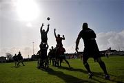 6 October 2011; Connacht's Adrian Flavin throws the ball into the line-out during squad training ahead of their Celtic League game against Leinster on Friday. Connacht Rugby Media Activity, The Sportsground, College Road, Galway. Picture credit: Diarmuid Greene / SPORTSFILE