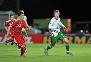 7 October 2011; Aiden McGeady, Republic of Ireland, in action against Alexandre Martinez, Andorra. EURO 2012 Championship Qualifier, Andorra v Republic of Ireland, Estadi Comunal, Andorra La Vella, Andorra. Picture credit: David Maher / SPORTSFILE