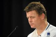 8 October 2011; Ireland captain Brian O'Driscoll during the post-match press conference after the game. Ireland v Wales, 2011 Rugby World Cup, Quarter-Final, Wellington Regional Stadium, Wellington, New Zealand. Picture credit: Brendan Moran / SPORTSFILE