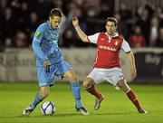 8 October 2011; Matthew Blinkhorn, St Patrick's Athletic, in action against Stephen Bradley, Sligo Rovers. Airtricity League Premier Division, St Patrick's Athletic v Sligo Rovers, Richmond Park, Dublin. Picture credit: David Maher / SPORTSFILE