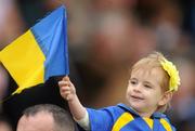 9 October 2011; Carbury supporter Eiran Prendergast, aged 3, watches the game. MDY Construction Ltd Senior Football Championship Final, Athy v Carbury, St Conleths Park, Newbridge, Co. Kildare. Picture credit: Pat Murphy / SPORTSFILE