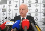 11 October 2011; Republic of Ireland manager Giovanni Trapattoni during the post-match press conference. EURO 2012 Championship Qualifier, Republic of Ireland v Armenia, Aviva Stadium, Lansdowne Road, Dublin. Photo by Sportsfile