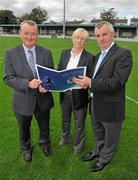 12 October 2011; Home Farm FC Chairman Malachy Menton, left, Club Secretary Karen Henehan, and Eamonn Mahon, Head of the Development, at the launch of the Home Farm FC Development Fund. Home Farm FC, Whitehall, Dublin. Picture credit: Brian Lawless / SPORTSFILE