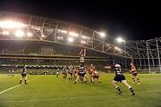 14 October 2011; Alan Trenier, Old Belvedere, wins possession for his side in a lineout. Ulster Bank League Division 1A, Lansdowne v Old Belvedere, Aviva Stadium, Lansdowne Road, Dublin. Picture credit: Matt Browne / SPORTSFILE