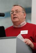 15 October 2011; Seamus Boland, Irish Rural Link, speaking at the GAA Social Initiative Seminar 2011, Croke Park, Dublin. Picture credit: Pat Murphy / SPORTSFILE
