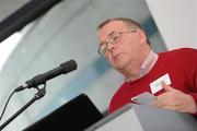 15 October 2011; Seamus Boland, Irish Rural Link, speaking at the GAA Social Initiative Seminar 2011, Croke Park, Dublin. Picture credit: Pat Murphy / SPORTSFILE