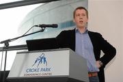 15 October 2011; Hugh O'Reilly, Chief Executive of the 'Wheel', speaking at the GAA Social Initiative Seminar 2011, Croke Park, Dublin. Picture credit: Pat Murphy / SPORTSFILE