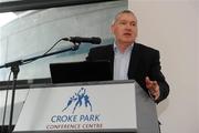 15 October 2011; Eamon O'Shea, National University of Ireland, Galway, speaking at the GAA Social Initiative Seminar 2011, Croke Park, Dublin. Picture credit: Pat Murphy / SPORTSFILE