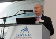 15 October 2011; Sean Kilbride, Manager of the GAA Social Initivate, speaking at the GAA Social Initiative Seminar 2011, Croke Park, Dublin. Picture credit: Pat Murphy / SPORTSFILE